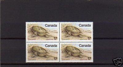 CANADA - TURTLE - 1979 - Wildlife - MINT - BLOCK of 4!