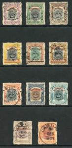 Straits Settlements SG141/51 Set of 11 cancelled with Date Stamps a SCARCE SET