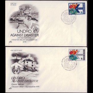 UN-NEW YORK 1979 - FDCs - 308-9 Disaster Relief Set of 2