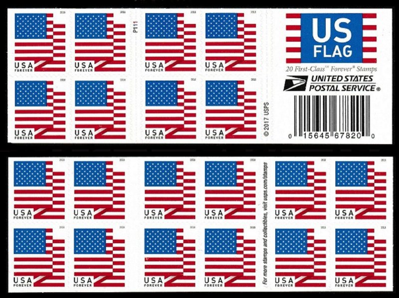 USA BOOKLET FOREVER SC# 5262a US FLAG - PANE 20 S.A. MNH - PL# P111