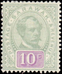 Sarawak #15, Incomplete Set, 1891, Hinged