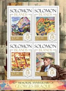 SOLOMON ISLANDS 2013 SHEET BRAQUE ART PAINTINGS slm13804a