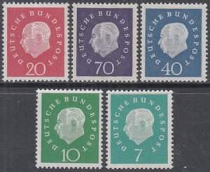 GERMANY Sc # 793-7 CPL MNH SET of 7 - PRESIDENT THEDOR HEUSS