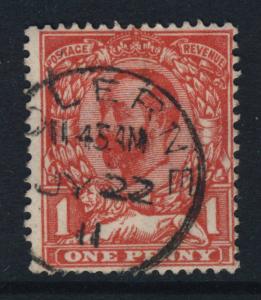 GB - KGV SG 327 1d RED CANCELLED COLERNE THIMBLE CDS (WILTSHIRE) 