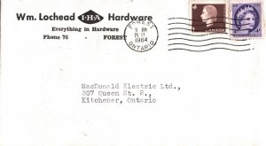 VINTAGE COMPANY STATIONERY ENVELOPE W. M. LOCHEAD  I.H.A HARDWARE FOREST ON 1964