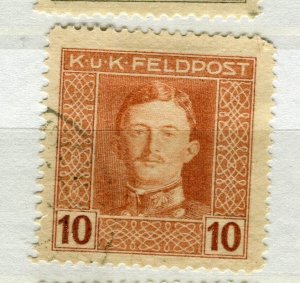 AUSTRIA; 1917-18 early Karl I , KuK Feldpost issue used 10h. value