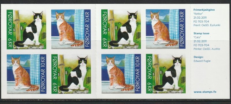 2011 Faroe Islands - Sc 554a - MNH VF - Complete Booklet - Cats