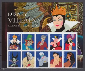 (S) USA Sc#5213-22 Disney Villains Full Set Block of 10 MNH