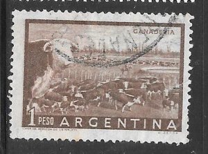 Argentina 635: 1p Cattle Ranch (Ganaderia), used, F-VF