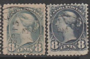 Canada Scott #44a-44b Stamp - Used Set