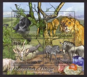 Togo - New Issue - MNH Great Rift Valley Animals (M/S)