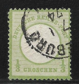 German Empire (1872 - 1902) - Scott #2 - 1/3gr Green, F VF- Used, SCV=$36.00