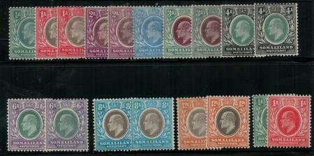 Somaliland 1905 SC 40-48,41a-48a,49-50 Mint SCV $280.00 Set