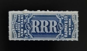 Radway & Co. 5/8c U.S. Internal Revenue RS304 Private Die, Proprietary, Blue