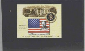 LIBERIA 2001 27TH PRESIDENT OF THE U.S WILLIAM TAFT MINT VF NH O.G S/S (18