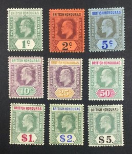 MOMEN: BRITISH HONDURAS SG #84-93 1904-07 MINT OG H/1NH(1c) £650 LOT #61796