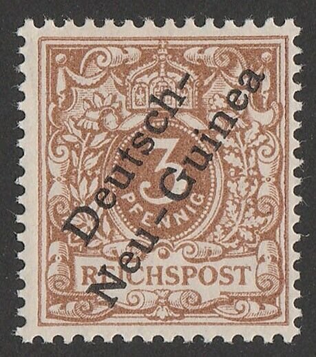 NEW GUINEA - GERMAN 1897 3pf reddish-brown. MNH **. Mi 1c cat €500. Very rare. 