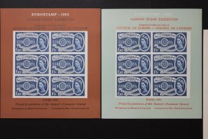 STAMPEX 1962 London GB UK EUROSTAMP Philatelic Souvenir Sheet set stamp reprint