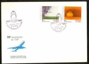 PORTUGAL 1979 TAP AIRLINE Anniversary AIRMAIL SET Sc C12-C13 on U/A FDC