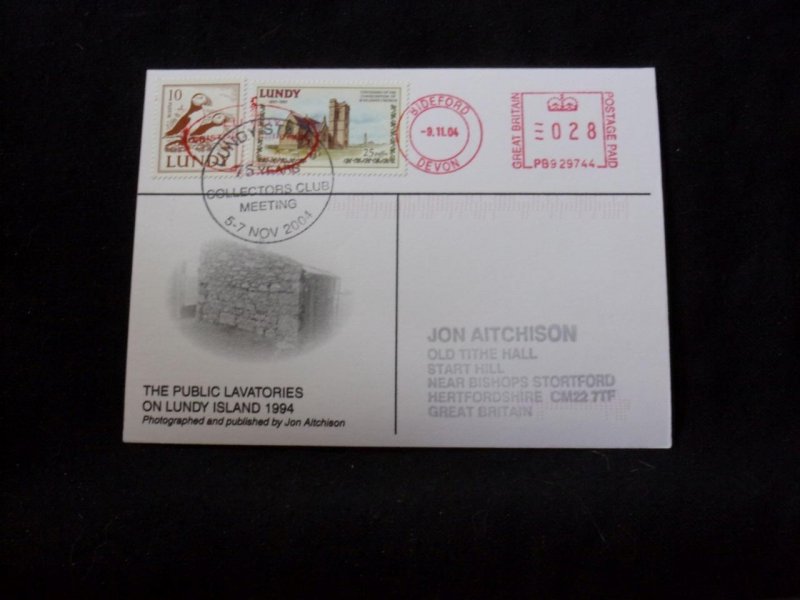 LUNDY STAMPS USED ON 2004 POSTCARD 