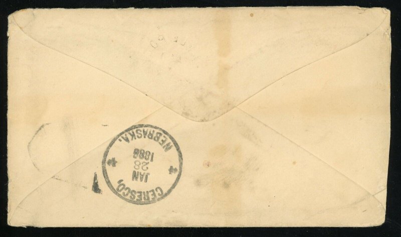 USA Table Rock El Paso Colorado to Ceresco Nebraska 1886 Cover w 10 pages Letter