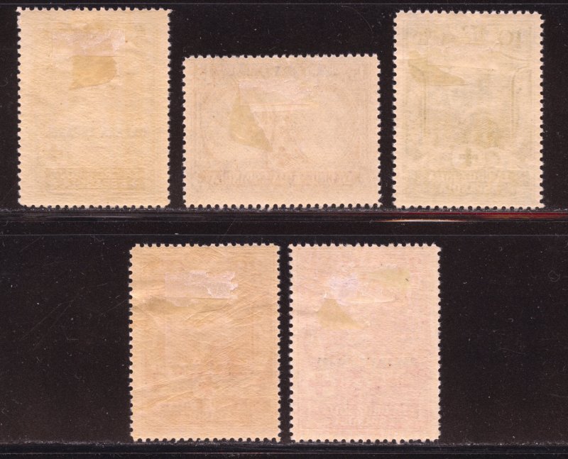 Spanish Sahara Scott B1-B5 Unused LHROG - 1926 Semi-Postals - SCV $19.80