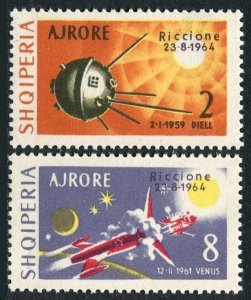 Albania C73-C74, MNH. Space Exhibition, Riccione-1964. Space exploration.