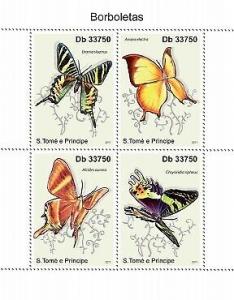 St Thomas - Butterflies - 4 Stamp  Sheet ST11210a