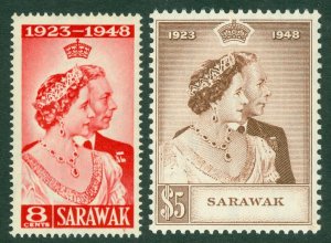 SG 165/6. 1948 Silver wedding set of Sarawak. Fine unmounted mint CAT £48