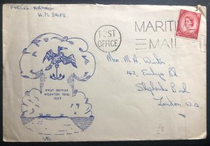 1957 British Navy In Christmas Island Cover To London England Megaton Trial