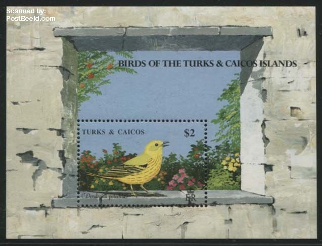 Turks and Caicos Islands 1990, Dendroica petechia s/s, MNH