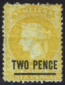 ST HELENA 1864 QV 2D TYPE B OVERPRINT WMK CROWN CC PERF 12½