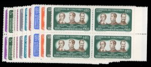 Colombia #719-721, C377-385 Cat$31.60, 1960 150th Anniversary of Independence...