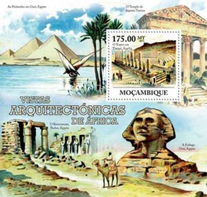 Mozambique - African Architecture - Stamp Souvenir Sheet - 13A-848