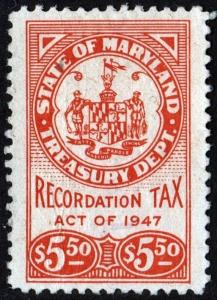 Maryland Recordation Tax Stamp (1947) Used