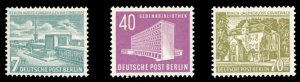 Germany - Berlin #9N108-110 Cat$99.50, 1954 7pf, 40pf and 70pf, never hinged