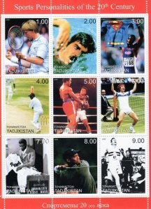 Tajikistan  1999  Cricket - Tennis -  Sports  Sheetlet (9) Perforated MNH