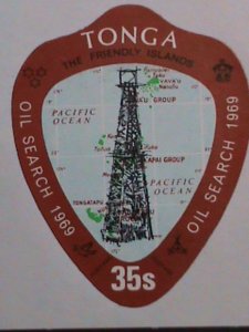 ​TONGA-1969 SC#236-OIL DERRICK & MAP OF TONGA-MNH VF HARD TO FIND