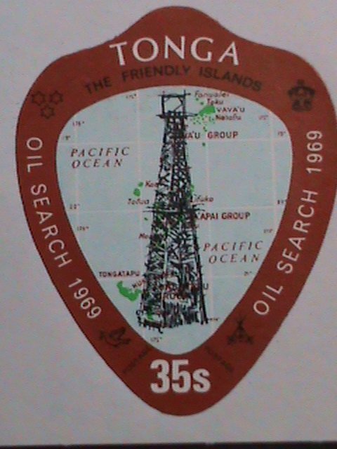 ​TONGA-1969 SC#236-OIL DERRICK & MAP OF TONGA-MNH VF HARD TO FIND