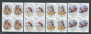 ZAMBIA SC# 304-7 B/4 FVF MNH 1984