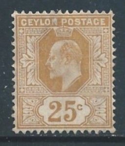 Ceylon #186 Mint No Gum 25c King Edward VII - Bister