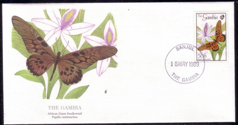 Gambia FDC SC# 836 African Giant Swallowtail Butterfly L167