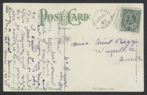 1909 McCreary MAN Split Ring Postmark on K-WIN Art Post Card to Wapella