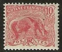 French Guiana 56,  mint, hinge remnant.  1905.  (F486)