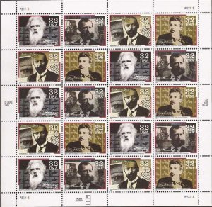 US Stamp - 1996 Pioneers of Communication - 20 Stamp Sheet #3061-4