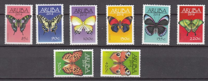 J43652 JL Stamps 2016 aruba set mnh #484-91 butterflies