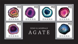 Ghana 2013 - Gems and Minerals Stamp - Sheet of 6 - MNH