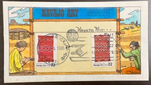 2235 & 2238 Collins Hand Painted cachet Navajo Art FDC 1986