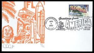 #3569 Greetings From Florida Curtis FDC
