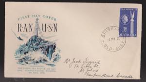 AUSTRALIA Scott # 280 On FDC Thermal Cachet Royal Australian &US Navies